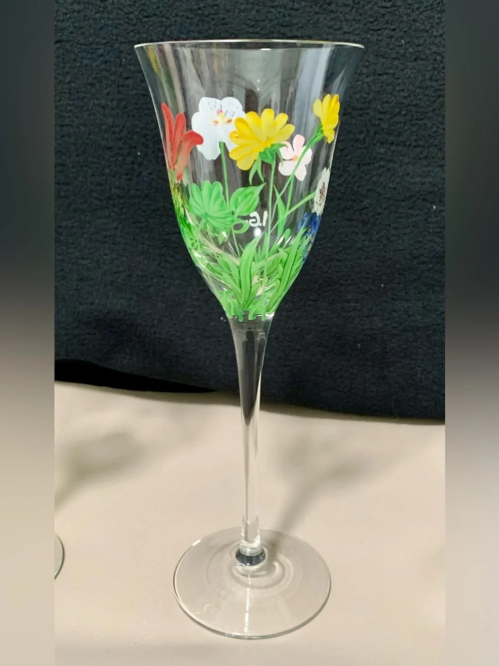 🔍 (2) Royal Danube RDZ19 Hand-Painted Floral Water Goblets • Signed I.G.